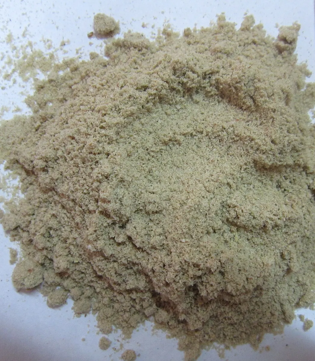 Mound of rice bran after oil extraction