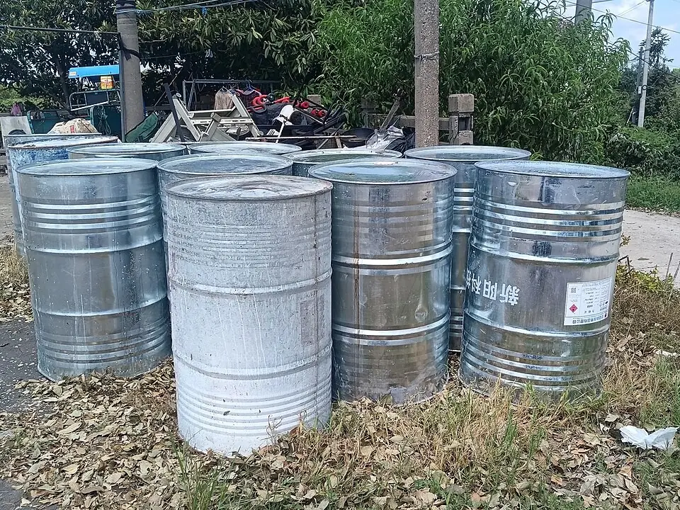 Galvanized chemical drums