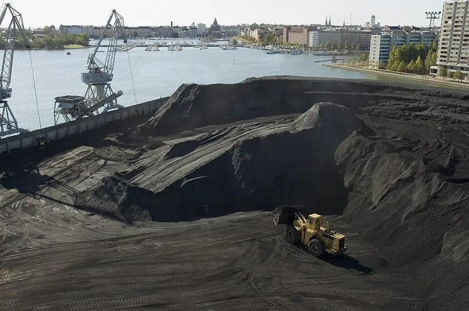 Coal pile in Hanasaari, Helsinki, Finland, 2007