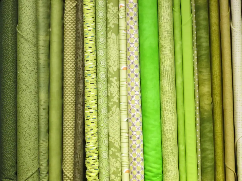 Yards of green fabric