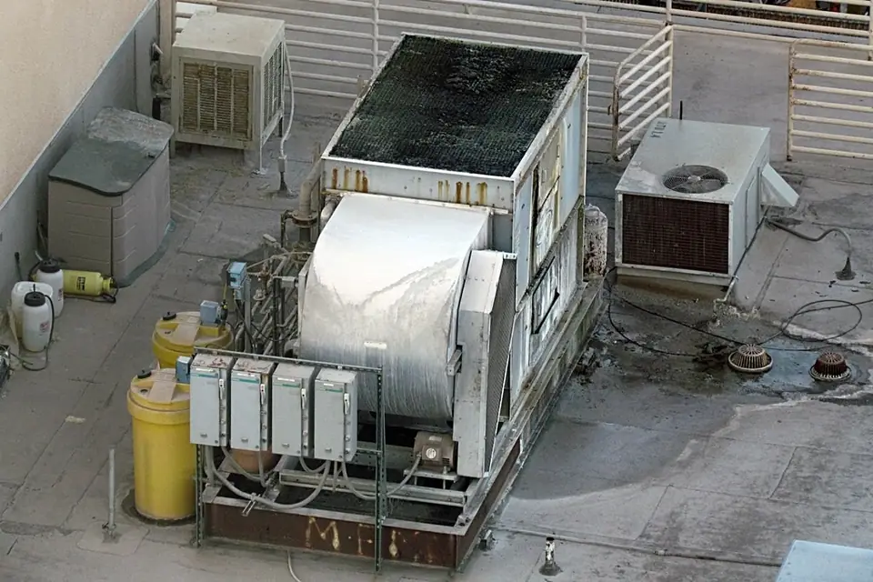 Air conditioning unit atop the Hacienda Hotel and Casino