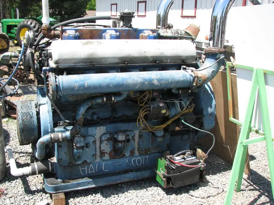 Old Hall-Scott Marine Engine